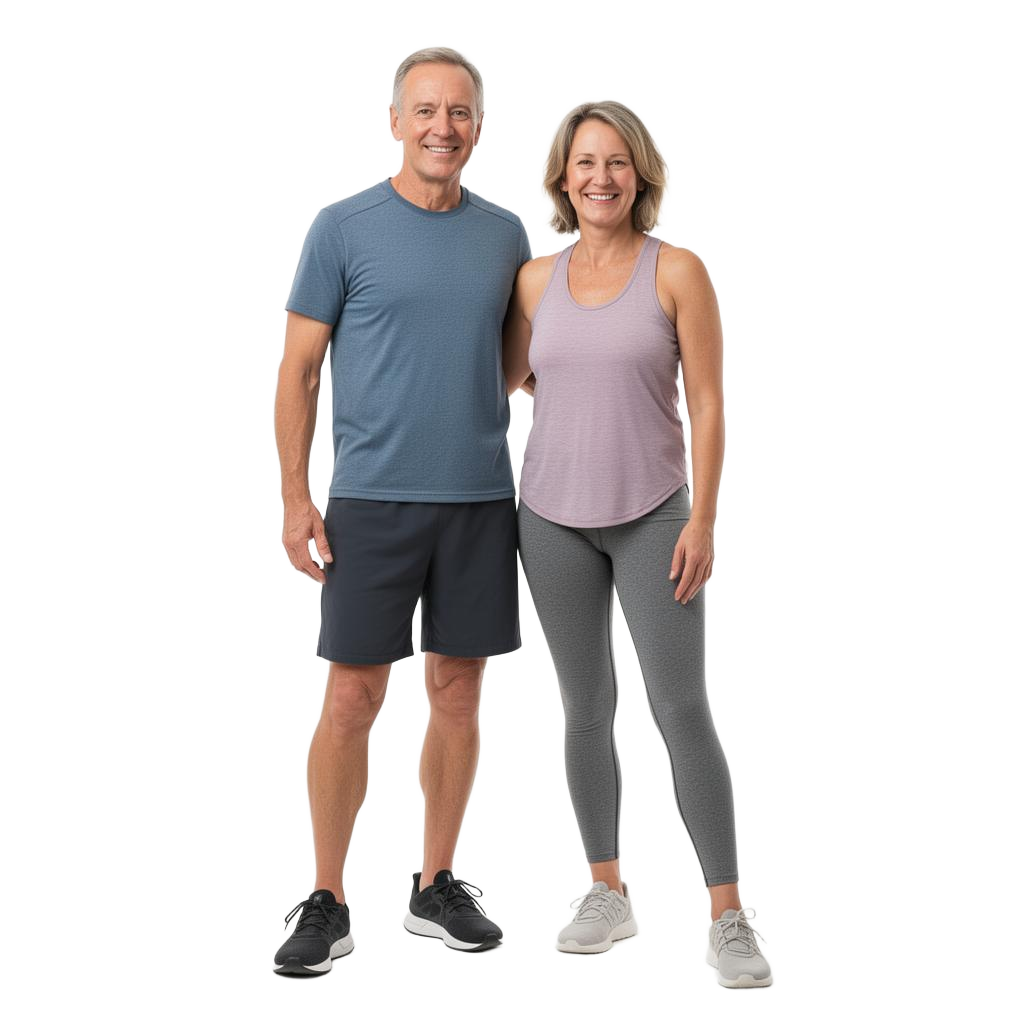 Energetic, vibrant adults representing peptide therapy benefits